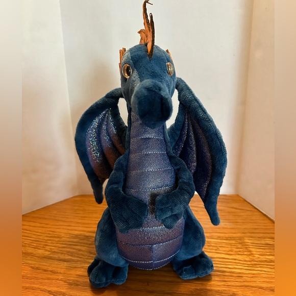 Zander the Blue Dragon Plush Glitter Belly Stuffed Animal 2022 Douglas - Picture 2 of 5